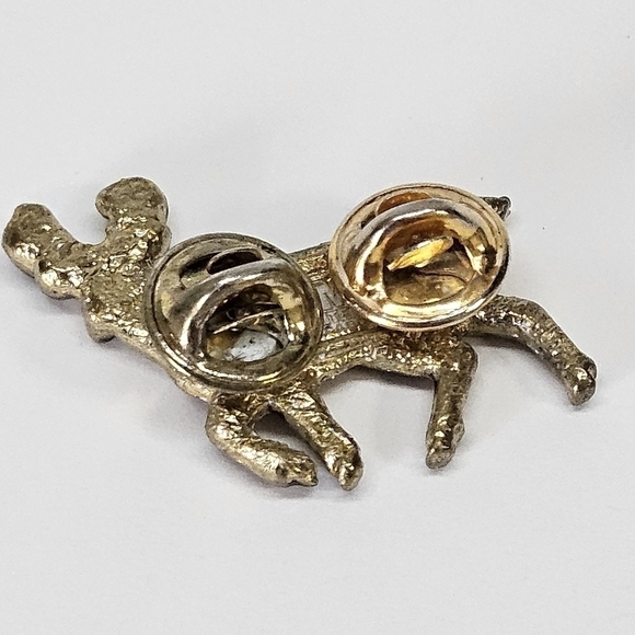 VINTAGE Enamel Gold-Tone Deer Brooch Pin MM Limited Chicago Signed - Picture 4 of 4